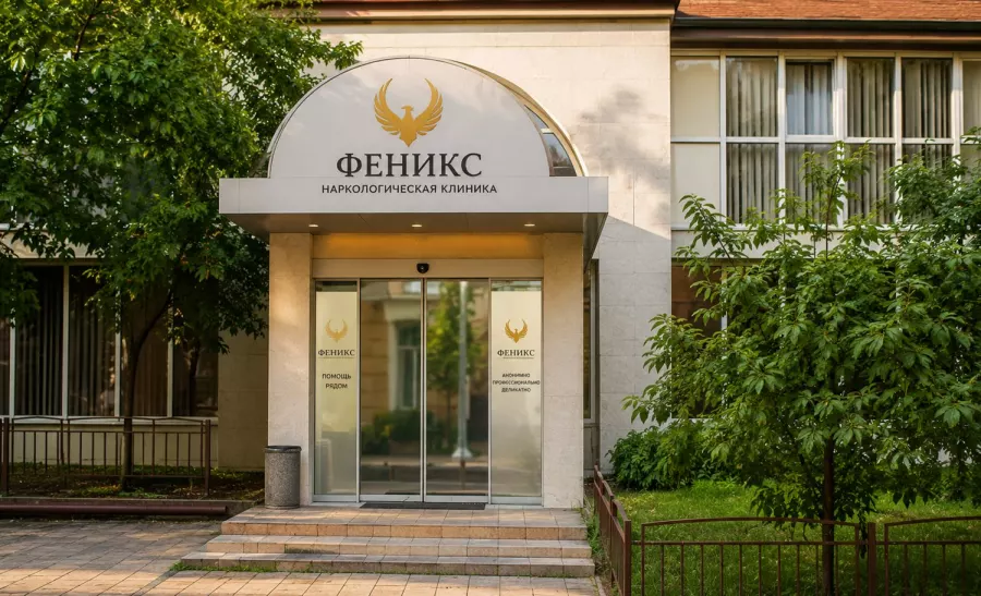 Вход в наркологическую клинику «Феникс» в Жердевке